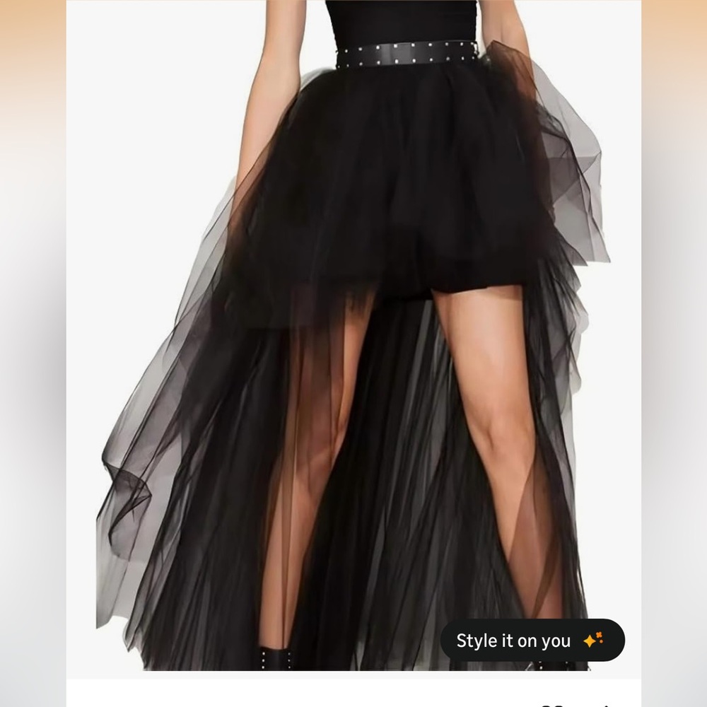 High Low Skirt Tulle Tutu Maxi Skirt Punk Tulle Gown Festival Party Skirt new
